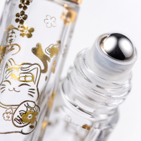 Flacon vaporisateur de parfum rechargeable en verre doré mat 5 ml à fond épais, avec bouchon à vis et décalcomanie, portable et à mécanisme rotatif – Offre Spéciale
