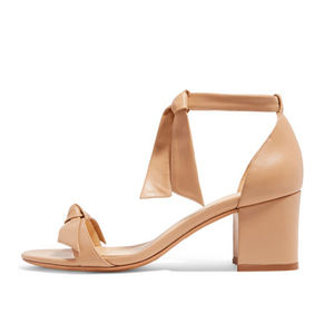 Sandali Estivi da Donna con Fiocco, Punta Aperta Rotonda, Tacco Basso e Largo, <span class=keywords><strong>Beige</strong></span> e Marrone, Taglie Grandi - Product Image 1