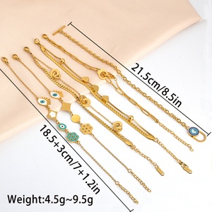 Bracelet de charme en acier inoxydable de haute qualité plaqué or 14 carats avec zircon géométrique coloré en forme de cœur pour femmes - Product Image 6