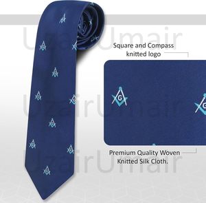 Corbata de inspiración masónica para hombre, con símbolo de compás cuadrado, corbata formal, nueva, elegante, para negocios, bodas, fiestas. - Product Image 4