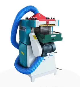 High speed press planer 20cm wide double sided spiral knife press planer automatic dust suction two sided planing machine