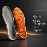 Semelles intérieures de chaussures de sport en PU confortables avec soutien de la voûte plantaire 3D en forme de U, talon profond, absorption des chocs, correction des pieds plats