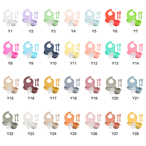 Ensemble de bols d'alimentation pour bébé en silicone biodégradable, sans BPA, écologiques et durables, avec bavoir et cuillères, capacité de 450 ml, classique pour les repas des enfants - Product Image 2