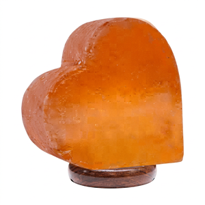 NSLT NSLT-140 Heart Shape Flower Theme Carved Organic Material Salt <b>Lamp</b> - Product Image 1