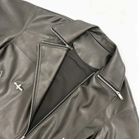 Fabrication sur mesure de vestes en cuir pour hommes, style streetwear tendance, avec boutons et fermeture éclair sécurisés