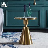 Modernes Wohnzimmer Wohnzimmer Gold Eck tisch Hotel Schlafzimmer Metallrahmen Schiefer platte Luxus Runde Sofa Beistell tisch Möbel