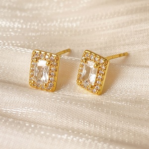 Pendientes de Moda al por Mayor, Chapados en Oro de 18K, Impresionantes Pendientes de Corazón con Circonitas, Joyería para Mujer - Product Image 4