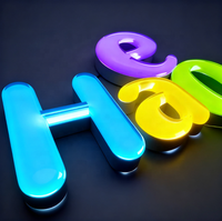 Décoration murale illuminée de lettres LED en acrylique 3D personnalisées pour boutiques, lieux de fête, studios d'art et devantures de magasins