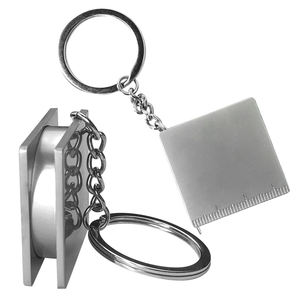 Bedrukte logo relatiegeschenken zinklegering mini meetlint sleutelhanger klein liniaal 1,3 meter draagbaar metalen meetlint - Product Image 5