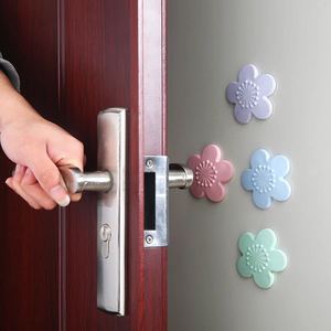 Door Stop Flower Shape Rubber Wall Mount Door Handle Protector For Home Office - Product Image 5