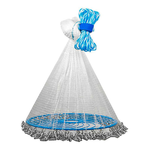 En gros, filet de pêche au poisson-chat à lancer à la main, en nylon et alliage d'aluminium, avec trou de 2 pouces, filet de pêche super écartant avec plomb de 10 pieds, 150M - Product Image 1
