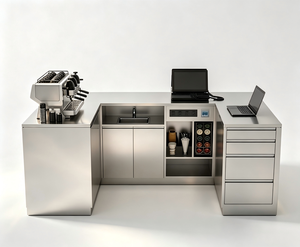 Aménagement de kiosque à café et de boulangerie sur mesure pour les centres commerciaux |   Solution de conception de comptoir de café en acier inoxydable pour la vente au détail - Product Image 3