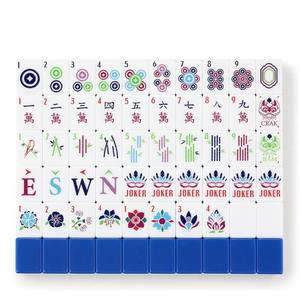 Juego de Mahjong Personalizado Plegable de Lujo con 160 Fichas Acrílicas Azules y Rosas Grabadas - Product Image 4