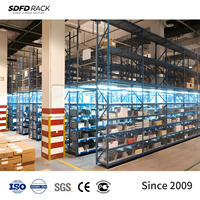 Plateforme de mezzanine industrielle à forte charge (300-2000 kg/m²) – Système de rayonnage robuste avec escalier pour la picking manuel