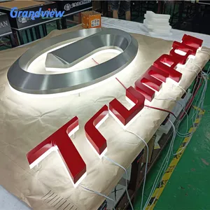 Insegna Luminosa Personalizzata per Esterni e Interni con Logo Aziendale, Lettere 3D in Metallo con Superficie a Specchio e Retroilluminazione LED - Product Image 1