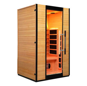 Sauna infrarouge en céramique, sauna infrarouge pour 2 personnes pour la maison, sauna en bois de pruche, sauna intérieur 2 en 1 avec chauffage à faible EMF - Product Image 3