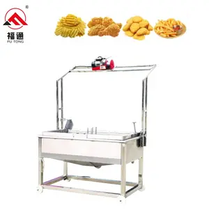 Industrial potato chips peanut batch fryer machine automatic discharge frying machine deep chips snack fryer