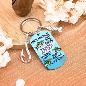 <span class=keywords><strong>Porte</strong></span>-clés en acier inoxydable personnalisé en gros, idées cadeaux pour les amateurs de pêche, <span class=keywords><strong>porte</strong></span>-clés avec breloque poisson, <span class=keywords><strong>cadeau</strong></span> pour la fête <span class=keywords><strong>des</strong></span> pères, <span class=keywords><strong>cadeau</strong></span> d'anniversaire - Product Image 2