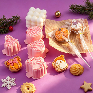 Cortadores de Galletas de Plástico con Diseño de <span class=keywords><strong>Minnie</strong></span> y <span class=keywords><strong>Calabaza</strong></span> en 3D de la Serie Halloween, Moldes Ecológicos para Impresión DIY - Product Image 6