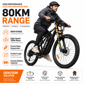 Bicicleta Eléctrica de 27.5 Pulgadas, 750W, 48V, 20Ah, 80km de Autonomía, Cuadro de Aleación de Aluminio, para Entusiastas de la Montaña, Logotipo Personalizado - Product Image 1