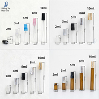 Flacon pulvérisateur en verre brun 2ml 3ml 5ml 8ml 10ml avec bouchon doré, flacon de parfum en verre transparent avec capuchon en plastique