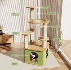 Vier Seizoenen Solid Kattenklimrek Ruimtecapsule Kattenbed & Krabpaal Geïntegreerde Set met Box - Product Image 5