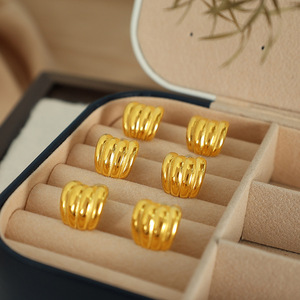 Pumpkin Shape <b>Stud</b> Earrings Gold Plated <b>Titanium</b> Steel Women Fashion Jewelry Irregular Design Food Inspired Earrings - Product Image 2