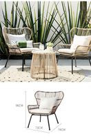 Chaise longue en rotin PE au design moderne et tout temps Mobilier de patio extérieur Salle à manger de jardin Cadre en fer Villa École