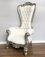 Chaise de mariée monoplace en cuir en argent de mariage pour l'extérieur ou l'hôtel