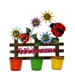 Large Eco-Friendly <strong>Rustic</strong> Decorative Wall Hanging Wrought Iron <strong>Planters</strong> Mounted Pot Plant Decoration Villa Garden Flower Stand - Product Image 1