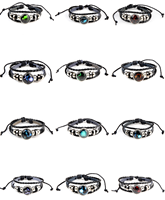 Bracelet en cuir punk rock fait main de haute qualité en gros avec breloques pour femmes et hommes Bijoux