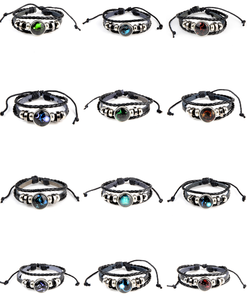 Pulsera de Cuero Punk Rock con Cuentas y Dijes Hechos a Mano de Alta Calidad al por Mayor para Mujeres y Hombres - Product Image 2