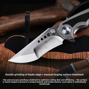 Cuchillo Plegable PioneerEDC <span class=keywords><strong>ELMAX</strong></span> de Aleación de Titanio con Hoja Lisa para Exteriores, 23CM, para Supervivencia en la Naturaleza, Camping y Uso Portátil - Product Image 5