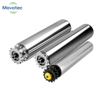 Rouleau à roulettes à double pignon en acier Movotec neuf, robuste, pour convoyeur d'entrepôt, fourni directement par l'usine - Prix avantageux, en carbone