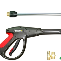 Pistol Semprot Air Dingin Bertekanan Tinggi 4000 PSI dengan Tongkat 24 inci dan Set Ujung Nosel