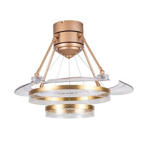 Sang trọng trang trí đèn chùm vàng với quạt trần phòng khách chiếu sáng điều khiển từ xa LED chandalie Fan - Product Image 3