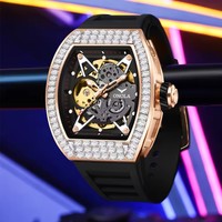 Onola 3838F Montre Homme Creuse Arrière en Acier Inoxydable Entièrement Automatique Mécanique montre reloj Original Silicone Fashion Watch