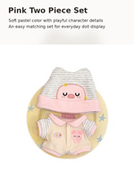 Vêtements de poupée en coton personnalisés de 10 cm, ensemble deux pièces mignon avec chapeau et barboteuse, ensemble de remplacement pour poupée en peluche rose et bleu