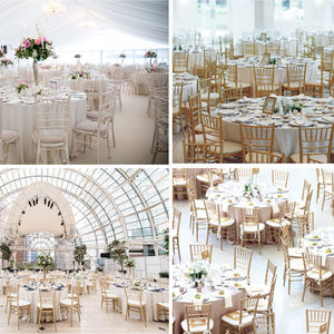 Chaise <span class=keywords><strong>de</strong></span> Mariage Chiavari Démontable en Gros Blanche et Or avec Métal Doré et Résine Style Tiffany pour Banquets d'Hôtel, Salles <span class=keywords><strong>de</strong></span> Réception et Soirées Événementielles - Product Image 6