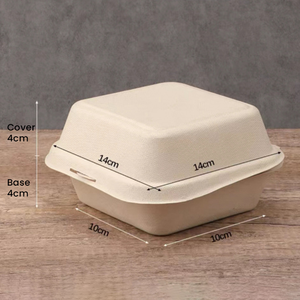 Embalagem de Alimentos em Caixa de Açúcar de Cana Suqure, Caixa Descartável para Hambúrguer em Restaurantes para Catering e Delivery - Product Image 3