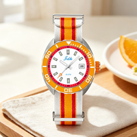 Montres pour femmes en quartz analogique de luxe avec logo personnalisé, boîtier en acier inoxydable, bracelet en nylon, design tendance, plusieurs couleurs disponibles