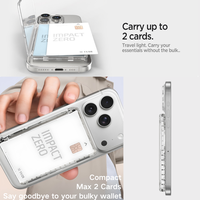 Portefeuille magnétique transparent pour téléphone, avec support intégré, design à rabat latéral, étui fin pour cartes de crédit