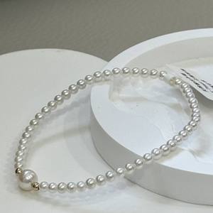 Bracelet en perles d'or 18 carats Perles naturelles rondes de 3 à 7 mm Bracelet en perles de millet Aurora presque sans défaut - Product Image 1