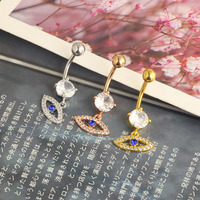 Yeux de haute qualité balancent nombril anneaux nombril piercing en gros 3 couleurs mélange acier inoxydable ventre nombril barre pour bijou de corps