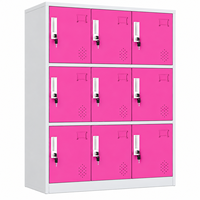 Armoire de rangement en acier à 9 compartiments, écologique, résistante à la rouille, durable, à poser au sol, en métal coloré, pour clés et employés