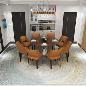 Alfombra redonda abstracta de fibra de polipropileno para sala de estar, dormitorio, comedor, estilo nórdico, uso doméstico, alfombra hecha a medida - Product Image 1