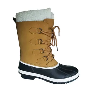 Damen wasserabweisende Winterstiefel rutschfest Skifahren Outdoor-Schneestiefel