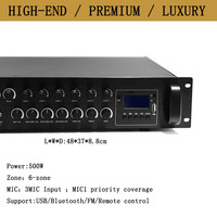 Amplificateur PA Commercial 70V 100V, Amplificateur Mixeur pour Système Sonore de Musique d'Ambiance pour Écoles, Hôtels, Restaurants, Amplificateur Numérique