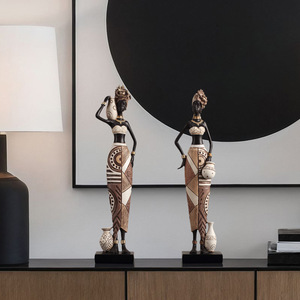 Dropshipping Shopify, Estatua de Resina de Mujer Tribal Africana Vintage, Decoración Exótica para el Hogar, Sala de Estar, Entrada - Product Image 4