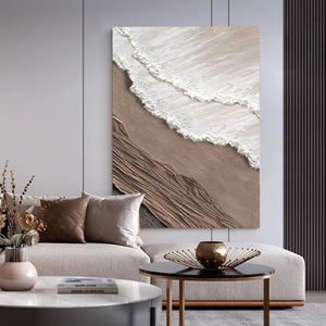 Hand-painted Oil Painting Abstract Textured Wall Art Rectangle <b>Frameless</b> Modern Wabi-sabi Style Entrance Hall Decor - Product Image 3